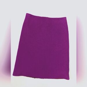 French Connection Purple Wool Pencil Mini Skirt Size 4 Office Business